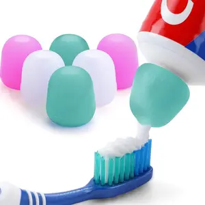 Automatic Closing Toothpaste Cap Dispenser for Adults and Kids, No-Mess Bathroom Accessory, Easy to Use with Random Colors, Toothpaste Squeezers