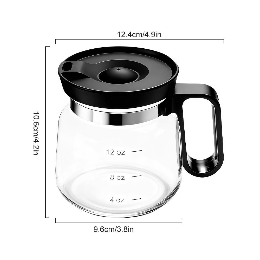 16oz Glass Coffee Mug with Lid, Creative Coffee Pot Shape Cup, Heat Resistant Clear Drinking Glass for Coffee, Tea, Milk, Hot & Cold Beverages