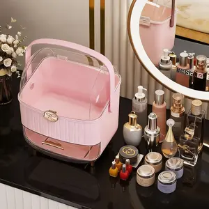 Multi-Layer Cosmetic Storage Box, Dustproof Makeup Organizer, Large Capacity Skincare Holder, Dressing Table Accessories
