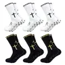 Unisex Athletic Socks (6-Pair) - Flexible Cross Sturdy Sports-Themed Socks, Rubber Dot Traction, Cotton Mesh, Zebra Stripe, Abrasion-Resistant, Anti-Bacterial Comfort Fabric, Machine-Safe for Training, Soccer, Christian Faith Gift with Bible Verses