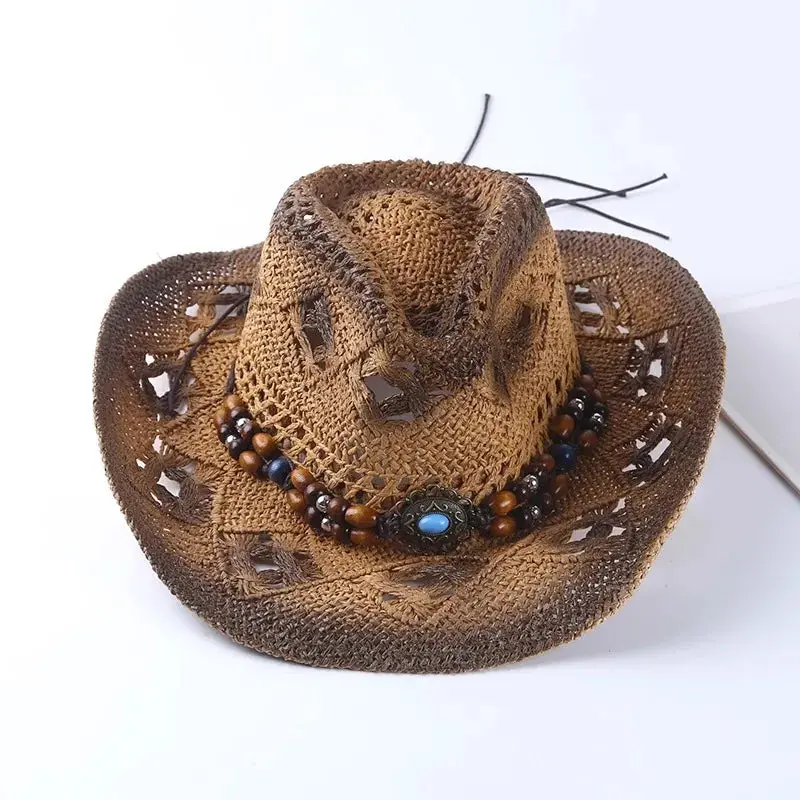 2024 Spring/Summer Spanish Vintage Cowboy Straw Hat Men's and Women's Hat New Outgoing Sunshade Leisure Versatile Beach Hat