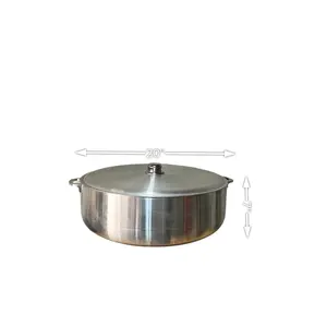 (35qt) Caldero de Aluminio 20" Diameter Large Aluminum Pot for Cooking and Serving