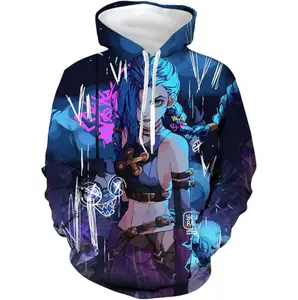 Cyberpunk Jinx Gaming Hoodie Performance Streetwear Cotton Fabric