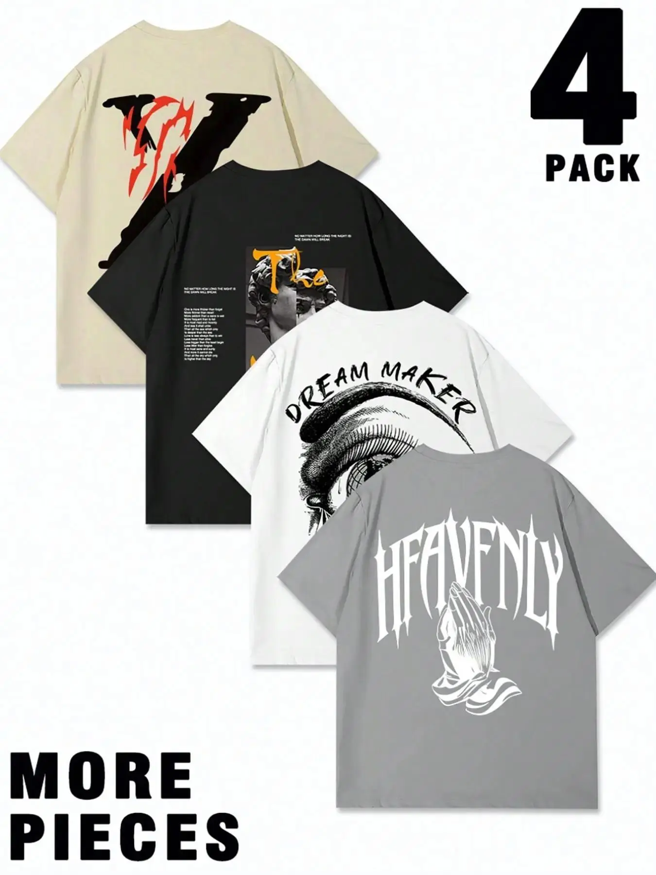 Male Casual T-Shirt with Multicolor Printed Text Graphic, Regular Fit Short Sleeve Crew Neck for Daily Wear, S, Standard