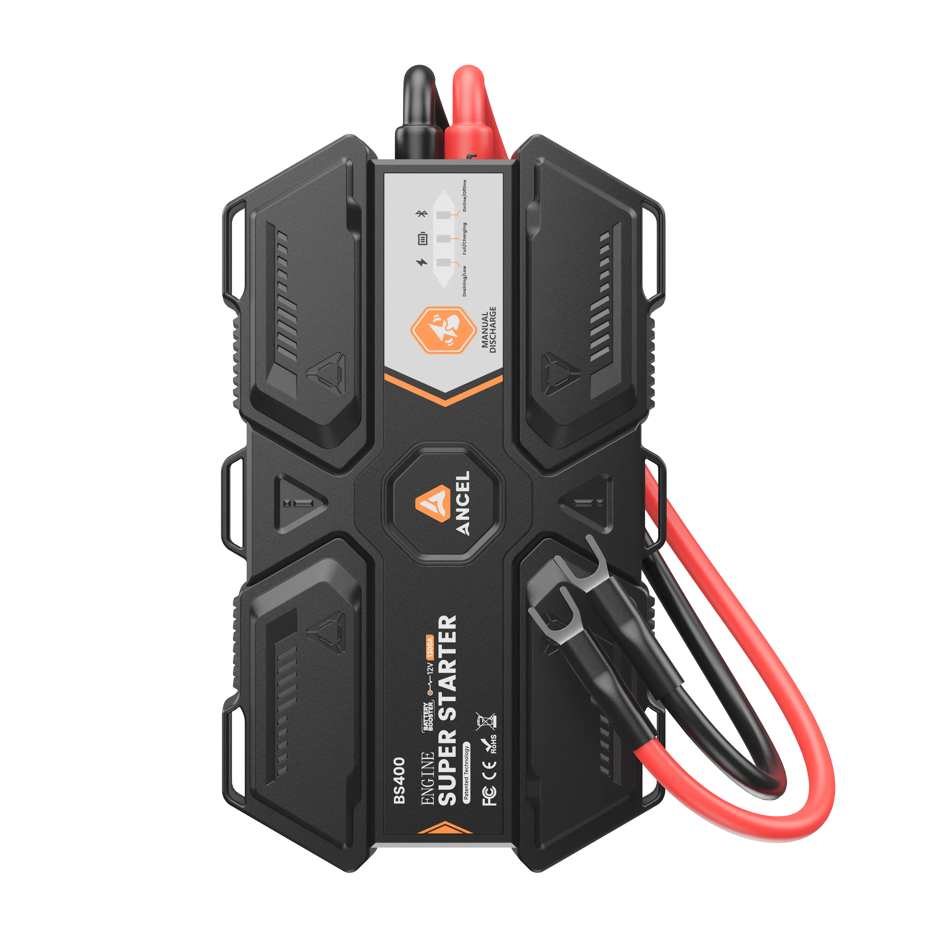 ANCEL BS400 Engine Super Starter - Permanent Connected Jump Starter with Super Capacitor, Proactive Car Battery Jump Box & Battery Monitor, -40℉~176℉ UltraSafe Battery Booster for 6.0L/6.0T Vehicles
