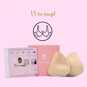 Wise Angel Sticky bra,Sticky Push Up Inserts, Instant 2 Cup Sizes Boost Double-Sided Adhesive Bra Cups, Reusable Sweatproof Waterproof Invisible Breast Pads, Breathable Supportive Pasties for Women Dresses Backless Outfits