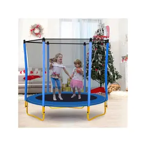 Merax 5.5ft trampoline for kids-65 "outdoor & indoor mini toddler trampoline with enclosure, basketball hoop and ball included