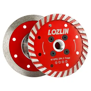 LOZLIN 4.5" (110mm) Diamond Saw Blade - Cutting & Grinding for Granite, Concrete & Stone - 5/8-11 Arbor Angle Grinder Blade for Chamfering/Trimming/Shaping
