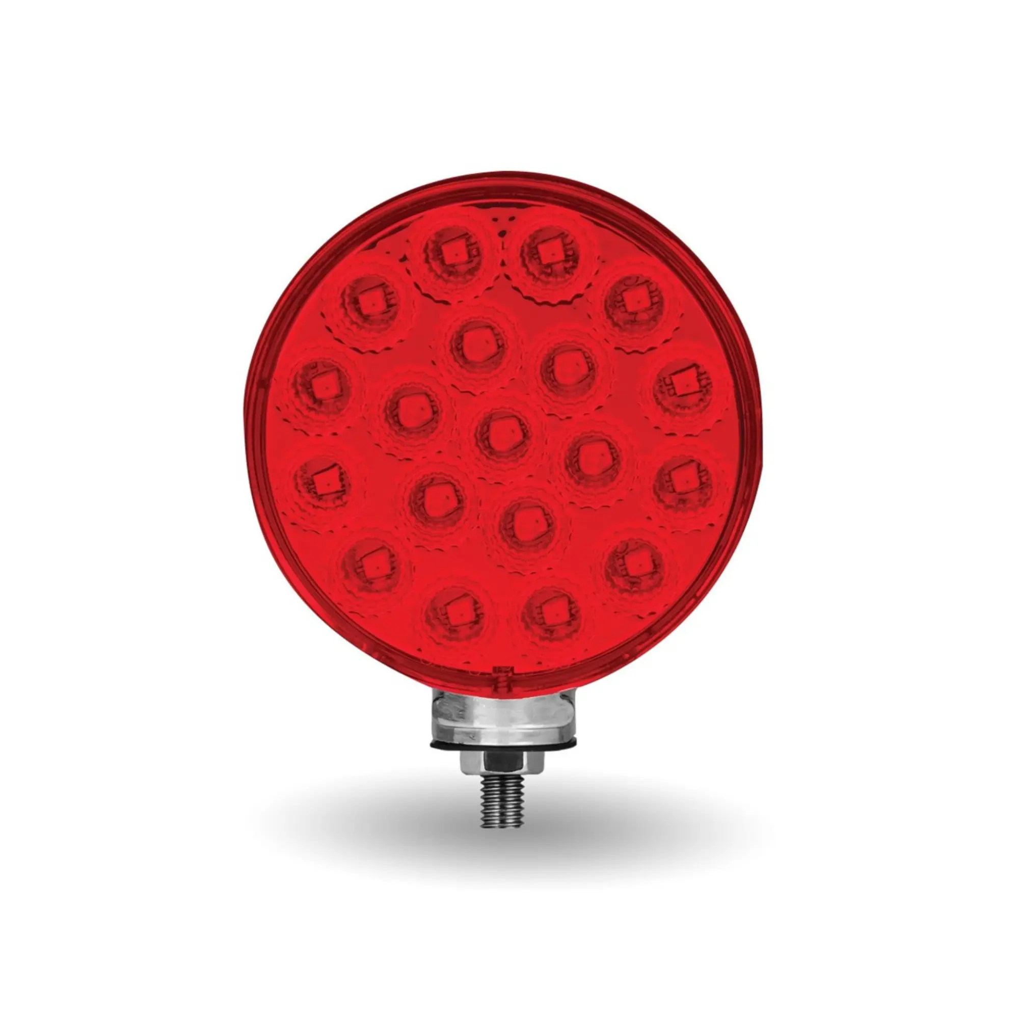 Trux Accessories Amber-Red Round Double-Face LED Light with Reflector, Polycarbonate, 38 High-Output LEDs, DOT Compliant, Front and Rear, Impact Resistant
