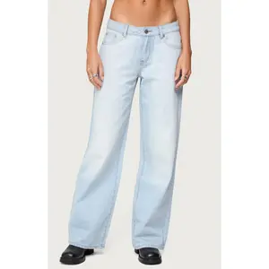 Edikted Women's Magda Low Rise Acid Wash Jeans