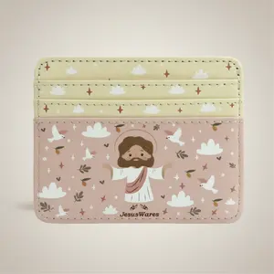 JesusWares CardHolder - Wallet - Jesus Double-Sided Holder with 6 Card Slots, Cash Pocket, Slim Minimalist Christian Organizer for Women, Faith-Based Everyday Accessory