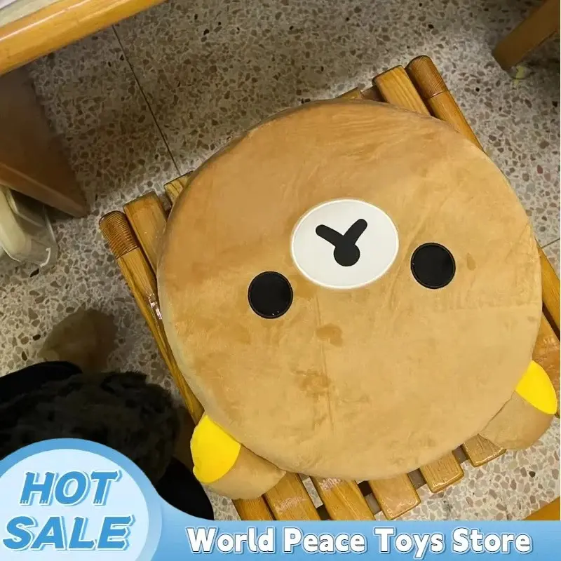 Kawaii Rilakkuma Bear Autumn And Winter Cushion Cotton Student Dormitory Classroom Office Chair Cushion Plush Removable Washable
