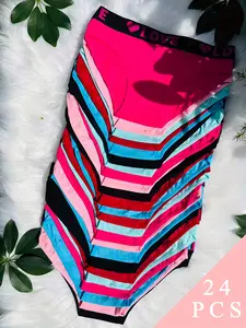 24pcs Women's Seamless Underwear - Sexy, Breathable Lingerie with Heart Patterns and Heart-Shaped Designs, Breathable Everyday Underwear, Comfortable Daily Lingerie, Elegant Style Underwear, Smooth,  Stretch Waistband, No Squeeze