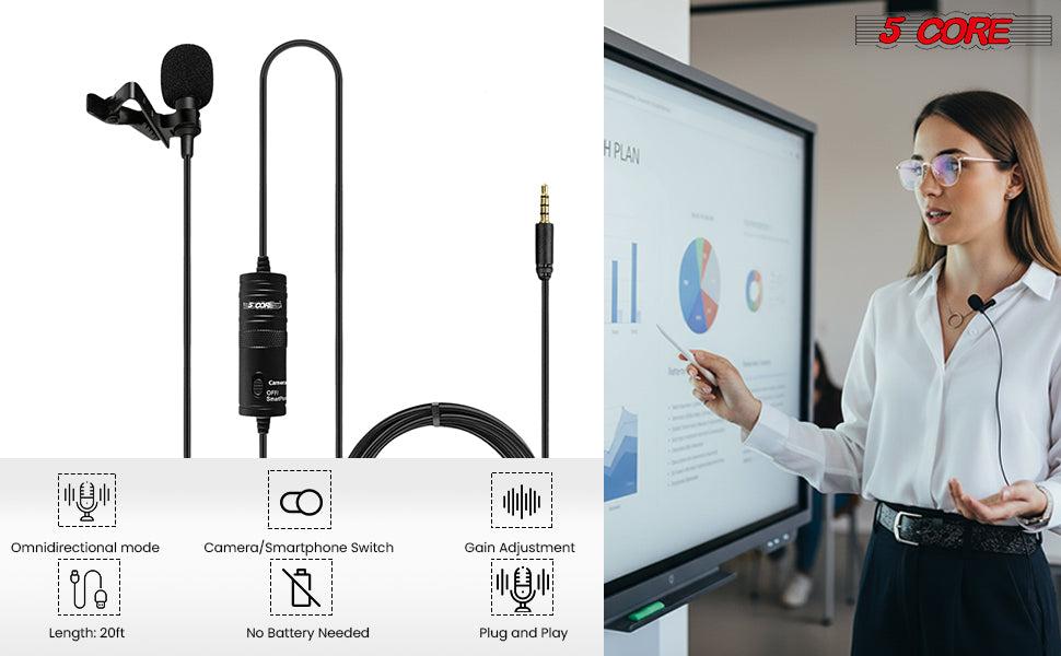 5 Core Microphone 2 Pc Professional Lavalier Mic Wearable Omnidirectional 3.5mm Body Lapel Mics 5 Core Microphone 2 Pc Professional Lavalier Mic Wearable Omnidirectional 3.5mm Body Lapel Mics