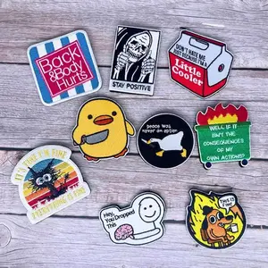 Patches - ️ 9PC Funny Patches, Hook and Loop Tactical Morale Patch for Backpack Vest | Cool Cute Small Embroidered Patche pacthes ****This is Fine Dog | Crossfit Military Army Outdoor Backpacks