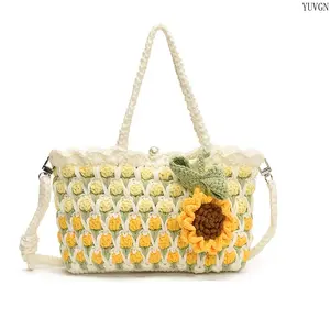 Handmade Knitted Mini Crossbody Backpack - Cute All-Season Practical Casual Shoulder Bag for Students, Ideal for Daily Use & Sweet Gift Option (summerwins), Crossbody Bag,summerwins