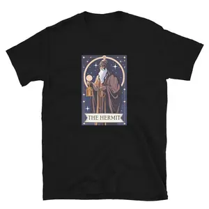 Tarot Card The Hermit - Veil of Wisdom Short-Sleeve Halloween Unisex T-Shirt