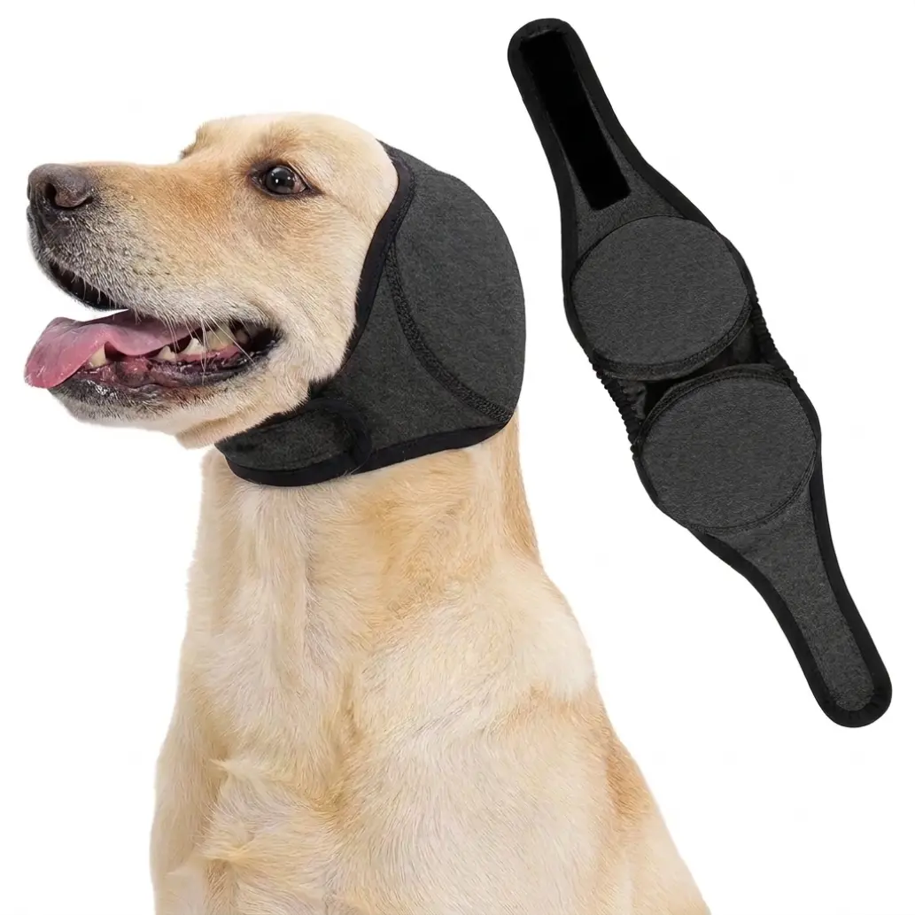 Waterproof Dogs Swim Cap, Dog Calming Hoodie Ear Wraps for Dogs, Pet Ear Cover Muffs for Anxiety Relief Noise Cancelling, Doggy Head Warp Ear Protection for Hematoma Fireworks Bath Swim Blow