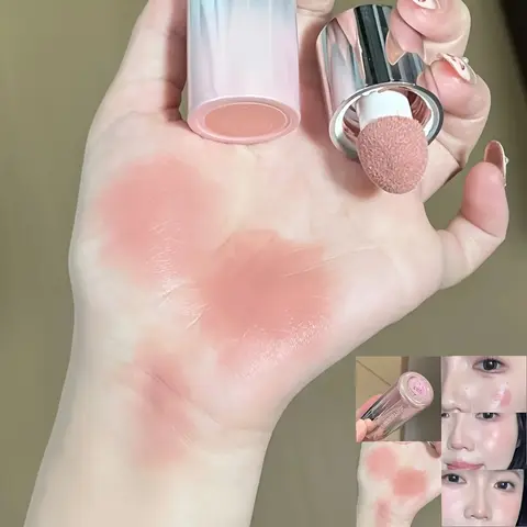 HERORANGE Liquid Blush Stick Rouge with Sponge Tip, Waterproof Long-Lasting Smooth Color-Correcting Lip and Cheek Tint, Brightening Radiance Everyday Versatile Makeup for All Skin Tones, Beauty Cosmetics, Great Birthday or Valentine's Day Gift