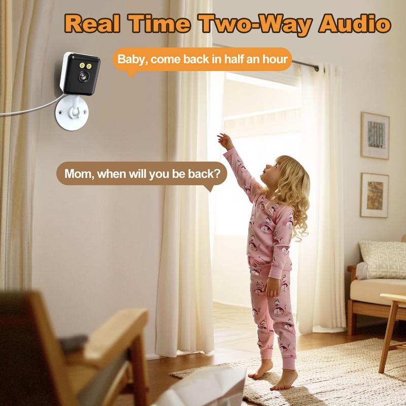 2-Pack 1080P Indoor Security Camera | Baby/Pet Monitor with Auto Tracking, Color Night Vision, 2-Way Audio & US Local Cloud