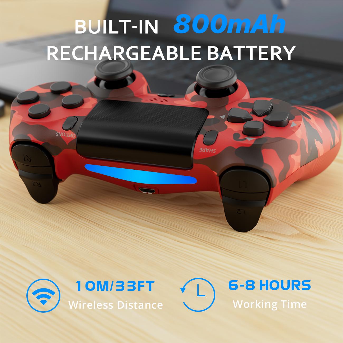 Wireless Game Controller For PS4 PC Android iOS, With Double Vibration, Six Axis Gyro, Classic layout, Touch Pad, Speaker, PS4 accessories
