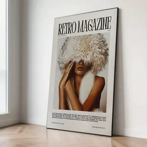 The artistic revival of modern classic fashion murals, vintage magazine style ink art prints. Suitable for home office, bathroom, living room, bedroom wall decoration, can be used indoors and outdoors, a perfect gift for all seasons. restaurant decor