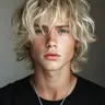 Blonde Short Wavy Wig for Men, Layered Fluffy Heat Resistant Synthetic Fiber Wig, Glueless with Breathable Cap, Daily Party Cosplay Halloween Wig, Fluffy Wigs, Synthetic Material Wigs