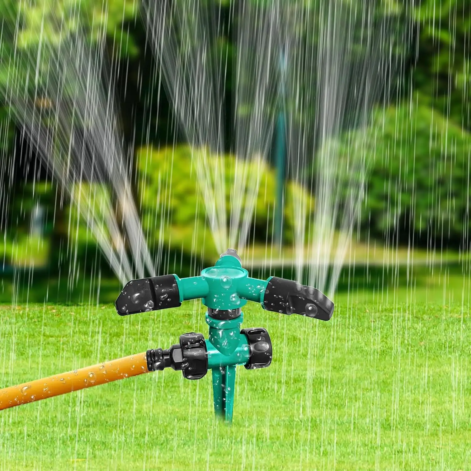 Lawn Sprinklers for Yard, Adjustable 360 Degree Rotation Garden Sprinkler, Automatic Garden Water Sprinklers for Yard Large Area, Plant Irrigation and Kids Sprinklers for Yard（2 Colors）