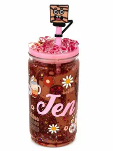 Customized Snowglobe Cup 16oz, with straw and lid. (Send message with desired custom)/ free gift