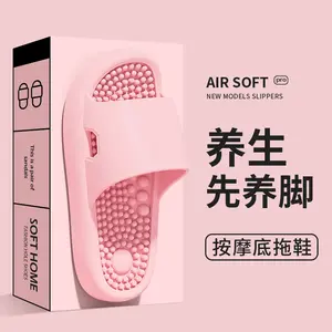 Massage Slippers Couple Home Foot Acupuncture Point Bathroom Bath Non-Slip Pedicure Couples Sandals Men's Summer Women
