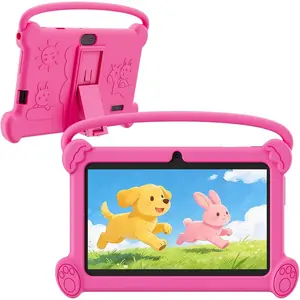 Kids Tablet 7 Inch 3-9 with Protective Case, 4GB (2GB+2GB Expand) RAM 32GB ROM, Toddler Tablets, Andriod Educational Learning Device, Prarent Control, Netflix, YouTube, Aiwawa Apps for Gifts(Rose Red)