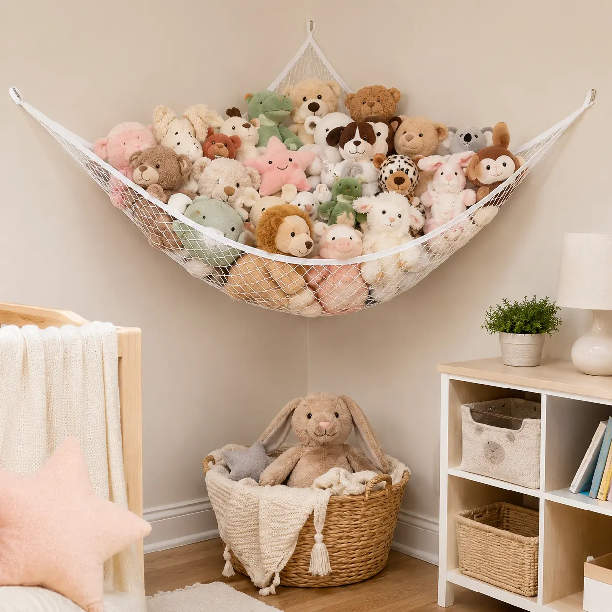 Hollow Out Toy Storage Hammock | Wall-Mounted Mesh Corner Organizer for Cozy Bedroom & Home Toy Organization slim durable wallet