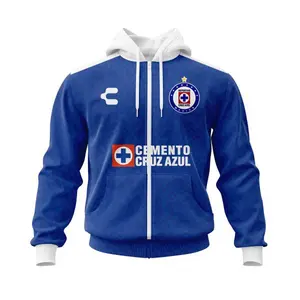 Liga MX Cruz Azul | Personalized Name & Number Retro Revive tu Pasión V0222 Hoodie Zip