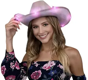 Luminous Metallic Cowboy Light Up Hat for Men and Women