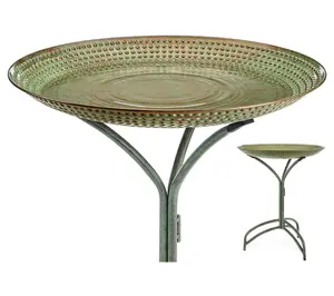 Good Directions 20" Blue Verde Copper Bird Bath with Stand