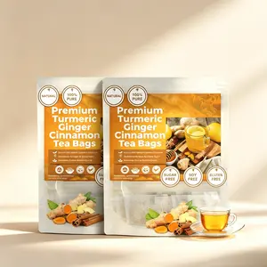 All Natural Turmeric Ginger Cinnamon Tea 60x2 Bags – Herbal Blend for Clean Living, Digestive Comfort & Immune Support
