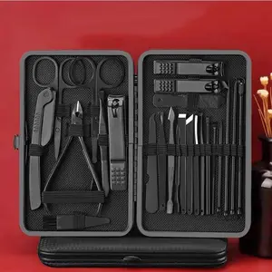 24-in-1 Manicure Set - Professional Pedicure Tool Kit with Toenail Clippers / Dead Light Beige Scissors / Nail File, Portable Travel Manicure Care Kit, Multifunctional Manicure Nursing Set