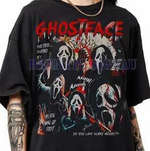 Ghostface Vintage 90s Graphic T-Shirt, Scream Horror Movies Shirt, Ghost Face Classic Retro Tees Gift For Women and Man Unisex T-Shirt Human Menswear Soft, shirt for women