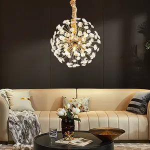 Crystal Pendant Light Fixture G9 Socket, Dandelion & Snowflake Design, Ideal for Home Decor Hotel Meeting Room B&b Theme (no Bulb Included)