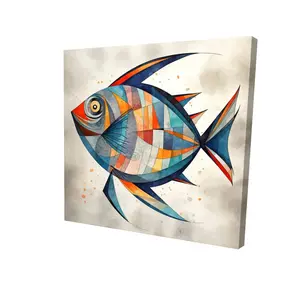 212 MAIN 24x24 in. Geometric Fish High-Def Print - Aquatic Animals Wall Art, Nature-Infused Decoration for Bedroom, Home Wall Decor