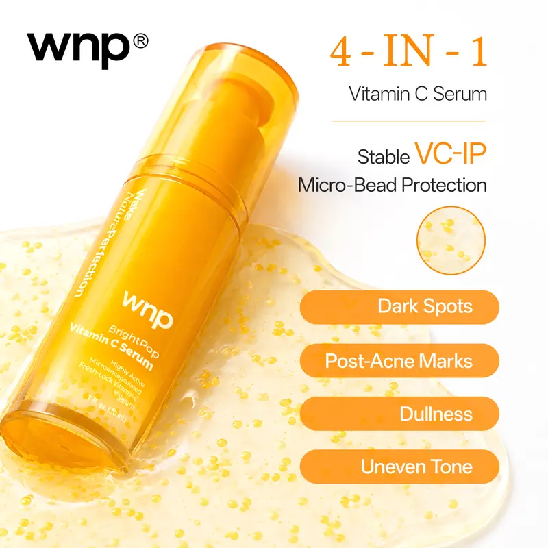 [WNP Official] WNP Bright Pop Vitamin C Serum | Pimple Treatment & Body Acne Treatment | Visibly Shrinks Pimples in 24 Hours & Helps Fade Acne Marks in 7 Days |  Micro-Encapsulated VC, Niacinamide, HA | Fragrance-Free & Non-Irritating