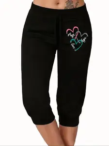 Lightweight Breathable Women's Harem Pants, Loose Casual Elastic Waist Mid-Thigh, Suitable for Yoga & Exercise, Perfect for Everyday & Any Occasion