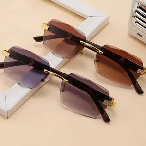 Frameless Cut-Edge Gradient Marine Eye Protection Sunglasses