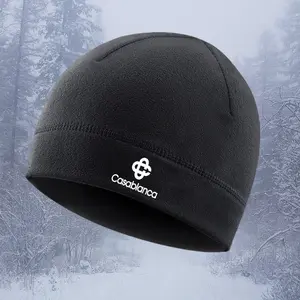 Casablanca Print Winter Multicolor Fleece Dome Hat Beanie Fitted, Windproof Warm Elastic Outdoor Sports Casual Cap, Unisex Fall & Winter
