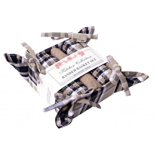 Mr. MJs Trading AG-48298 Black Haze Bread Basket Set, Kitchen Utensils Preserving Container