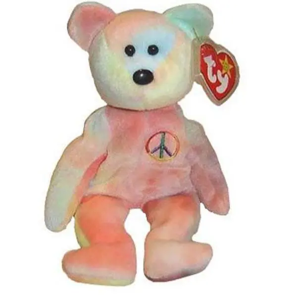 TY Beanie Baby - PASTEL PEACE #102 the Ty-Dyed Bear (Misc) (8.5 inch) (1998) MWMTs
