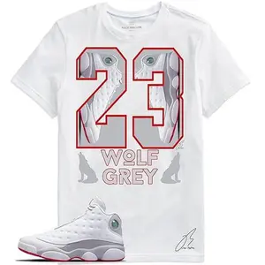 Shirt To Match Jordan Retro 13 Wolf Grey/White True Red,Sneaker Graphic Tee,University