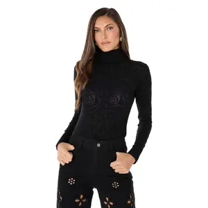 Alina Rose Turtleneck Top - Black