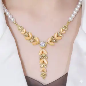 LisiZen Luxury Zircon Wheat Tassel Necklace for Women New Trendy Elegant Collarbone Chain Versatile Sweater Chain DZXL4109