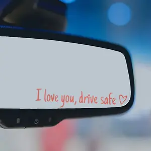 [pack of 2pcs]Red Color I Love You Drive Safe Mirror Decal, Mirror Car Decals For Women And Men, Vinyl Decal,Christmas gifts for relatives and lovers, Sticker For Cars